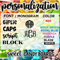 School Color's Candy Charcuterie Board in Lucite Acrylic Tray