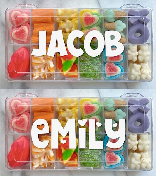 gummy tackle box Love Candy Charcuterie Box Party Favor Tackle Box Kids *Personalized* – Sweet Candy Boards