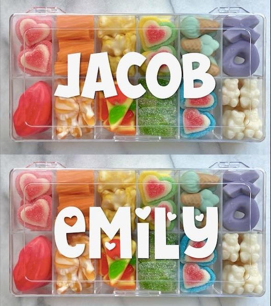 Rainbow Candy Charcuterie Board in Tackle Box Container for Kids  *Personalized available!*